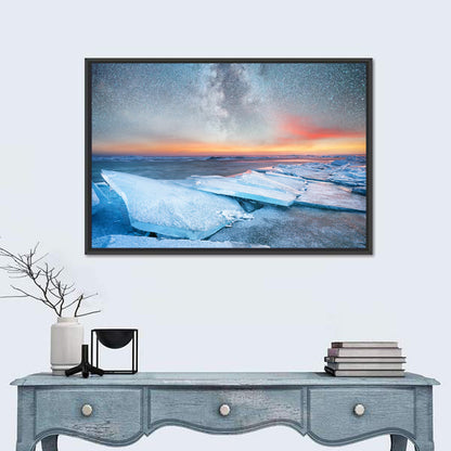 Milky Way Over Frozen Shore Wall Art