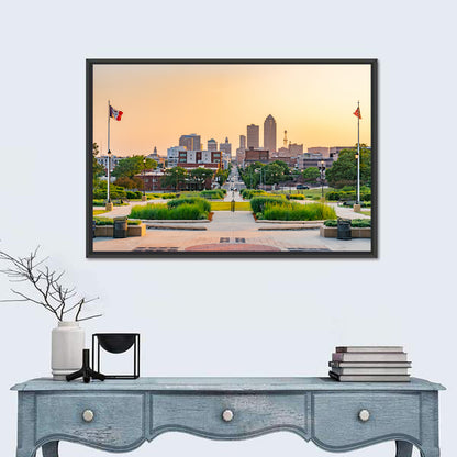 Des Moines Golden Hour Skyline Wall Art