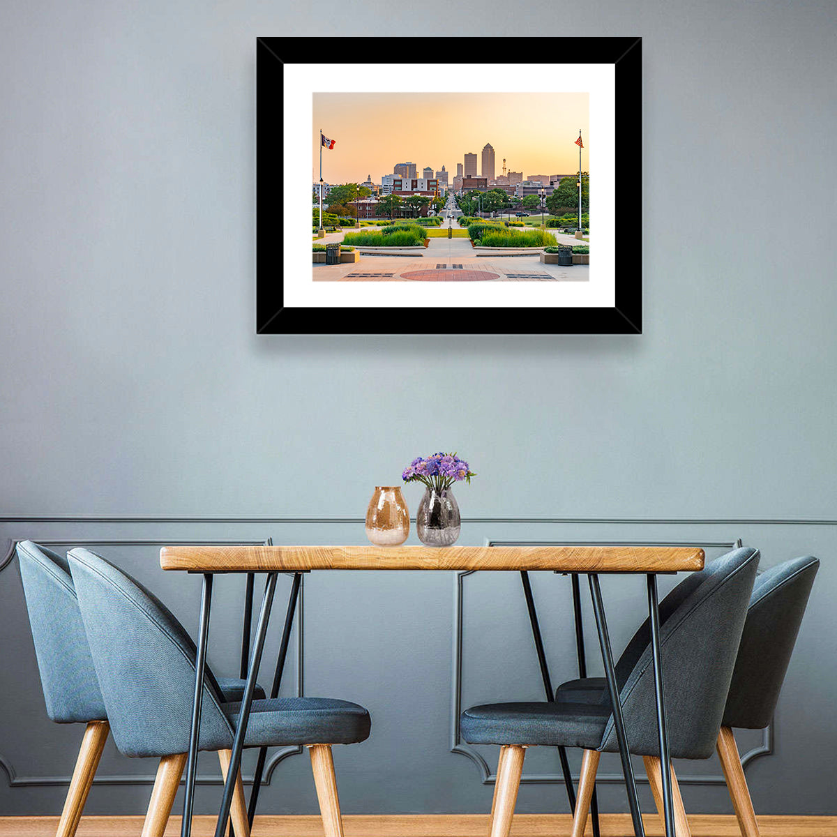 Des Moines Golden Hour Skyline Wall Art