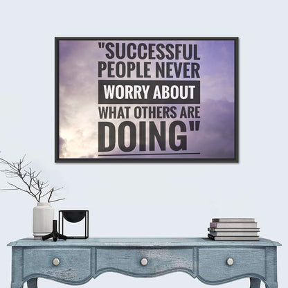Successful People Never Worry Cloudy Sky Quote Wall Art