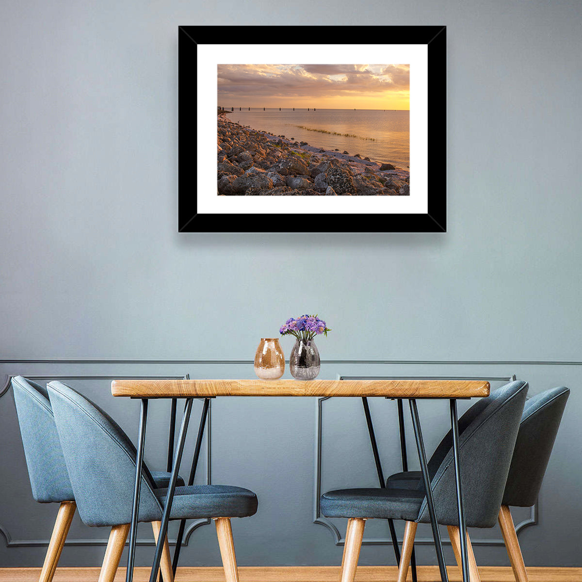 Lake Okeechobee Rocky Shore Sunset Wall Art