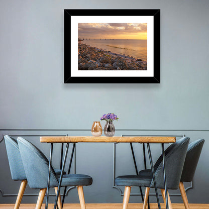 Lake Okeechobee Rocky Shore Sunset Wall Art