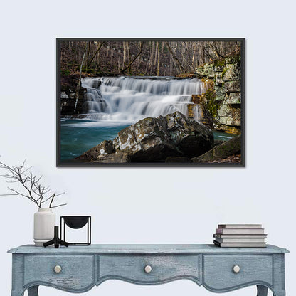 Fenwick Mines Mossy Rock Waterfall Wall Art