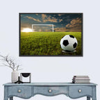 Soccer Ball at Goal, Golden Hour Wall Art