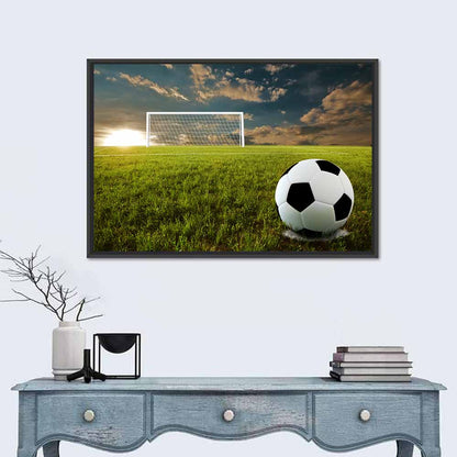 Soccer Ball at Goal, Golden Hour Wall Art