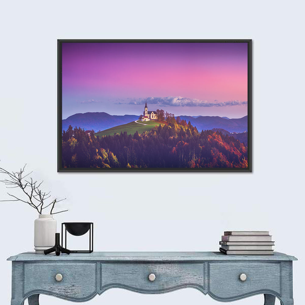 Saint Leonard Hilltop Church Wall Art in a room, landscape
