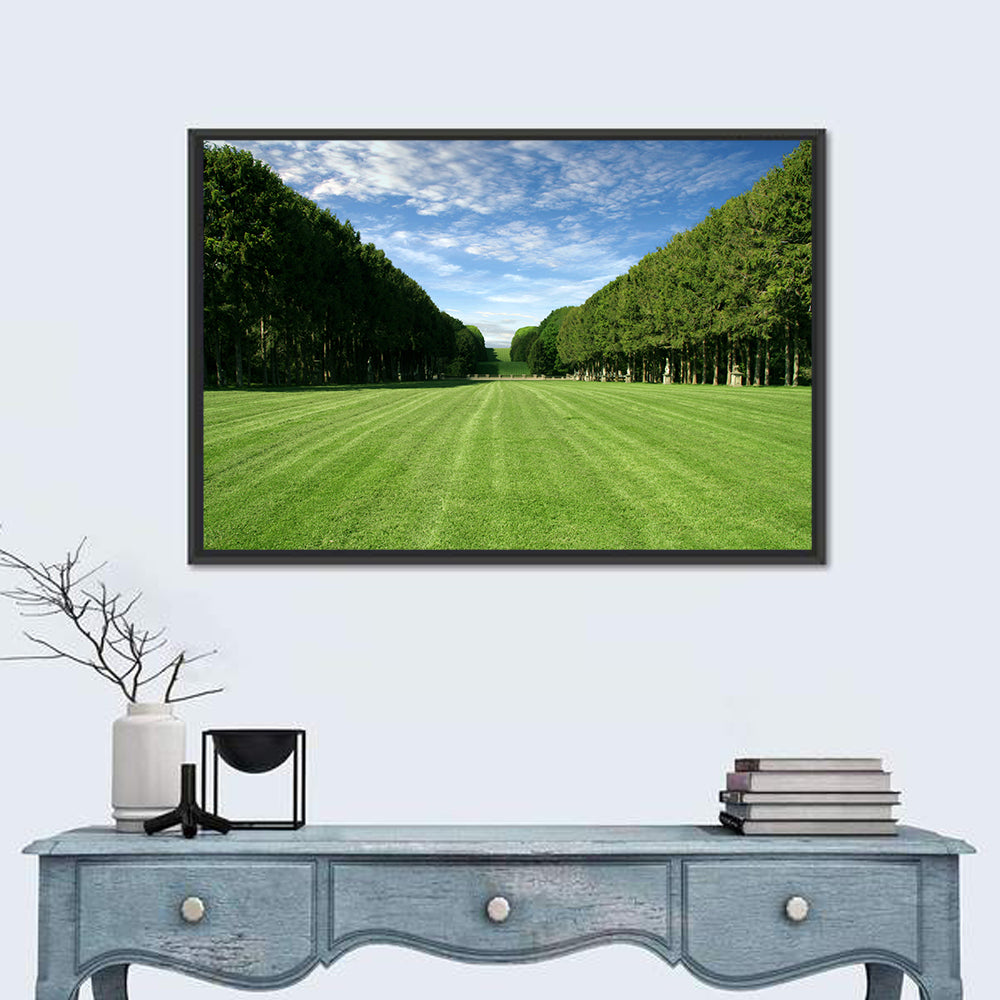 Tree-lined Manicured Lawn Wall Art in a room, landscape