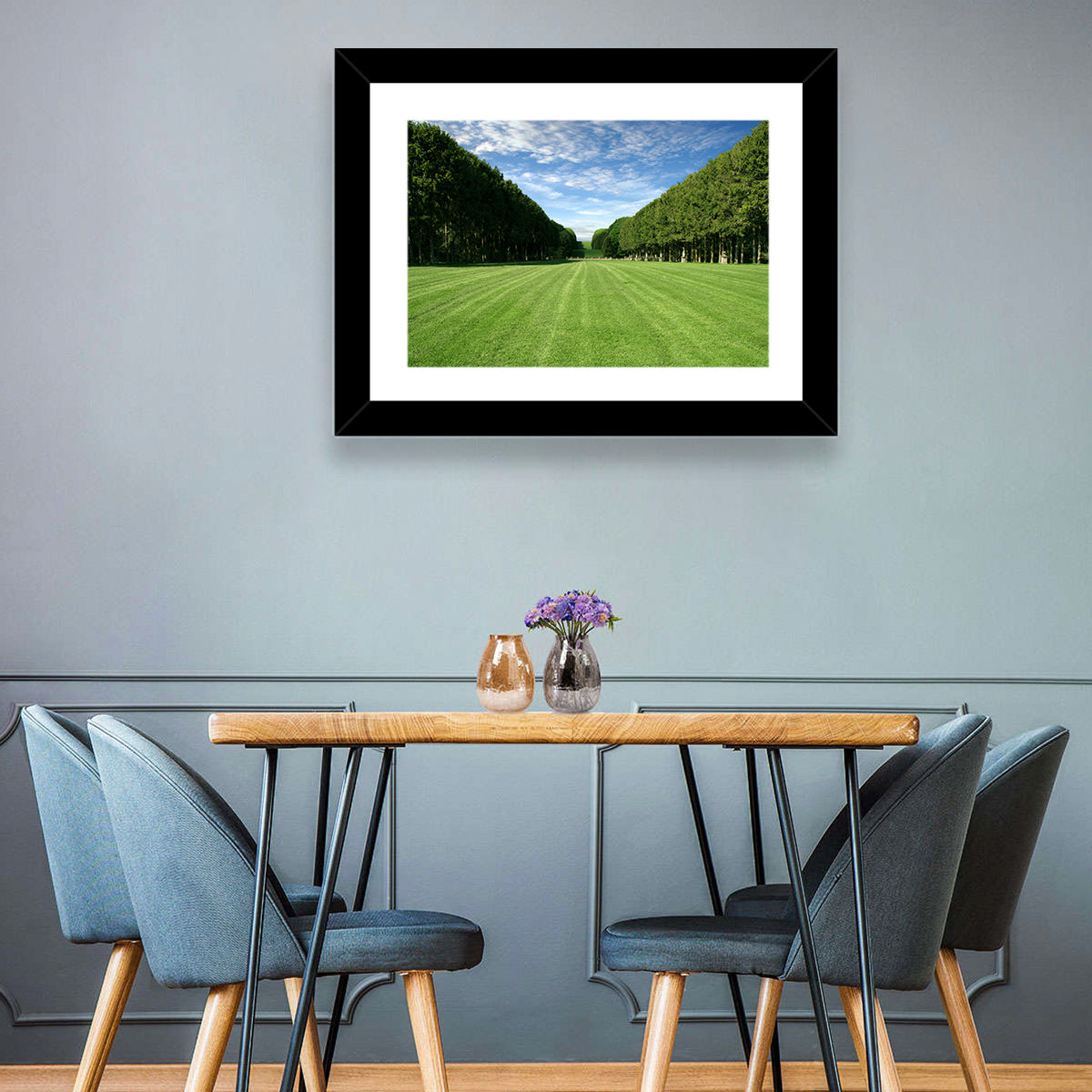 Tree-lined Manicured Lawn Wall Art in a room, landscape