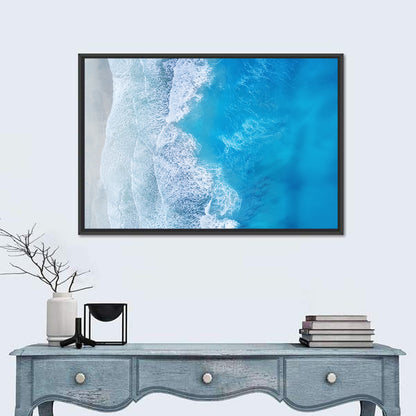 Aerial Turquoise Beach Waves Wall Art