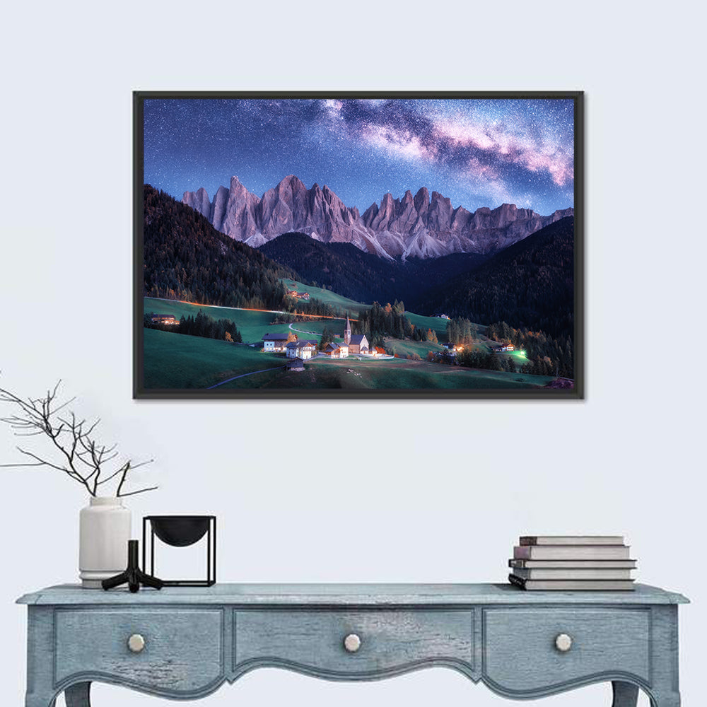 Santa Maddalena Night Sky Wall Art in a room, landscape