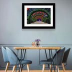 Red Lantern Trellis Tunnel Wall Art