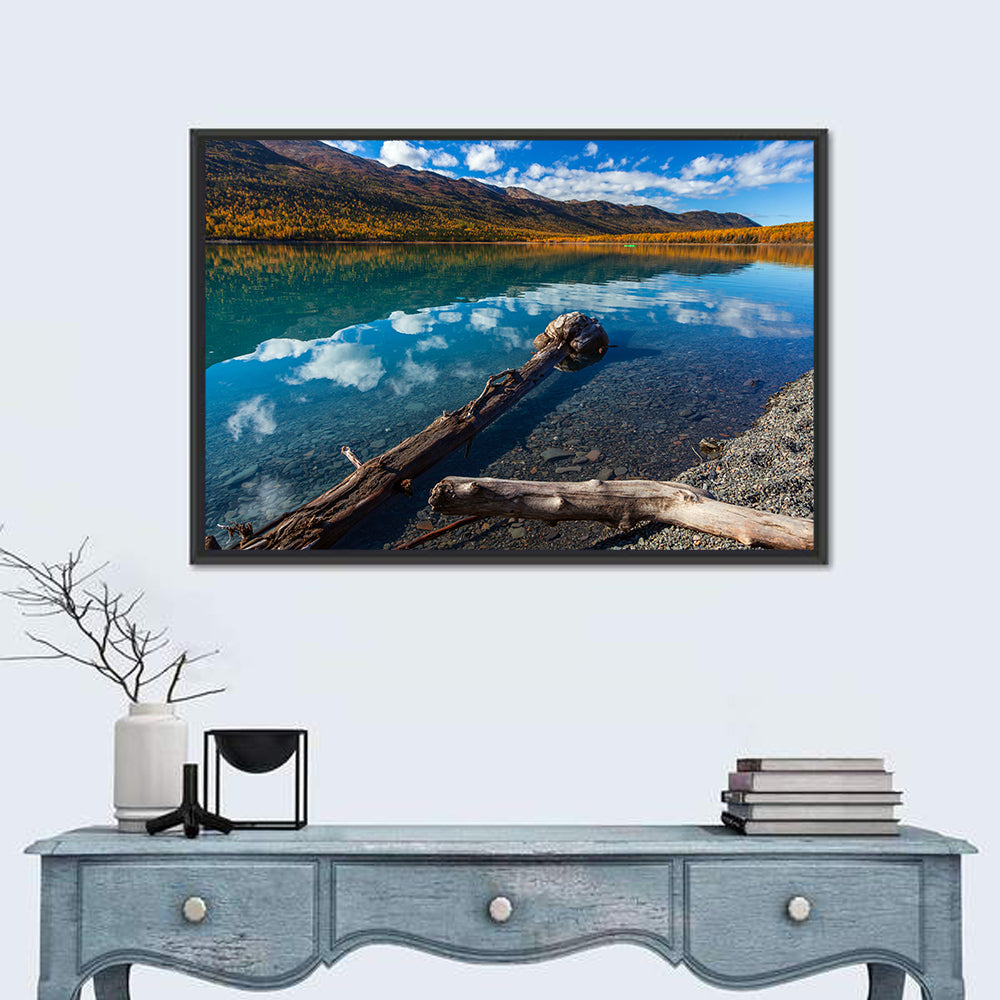 Autumn Driftwood at Eklutna Lake Wall Art