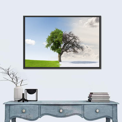 Summer to Winter Split Tree Wall Art