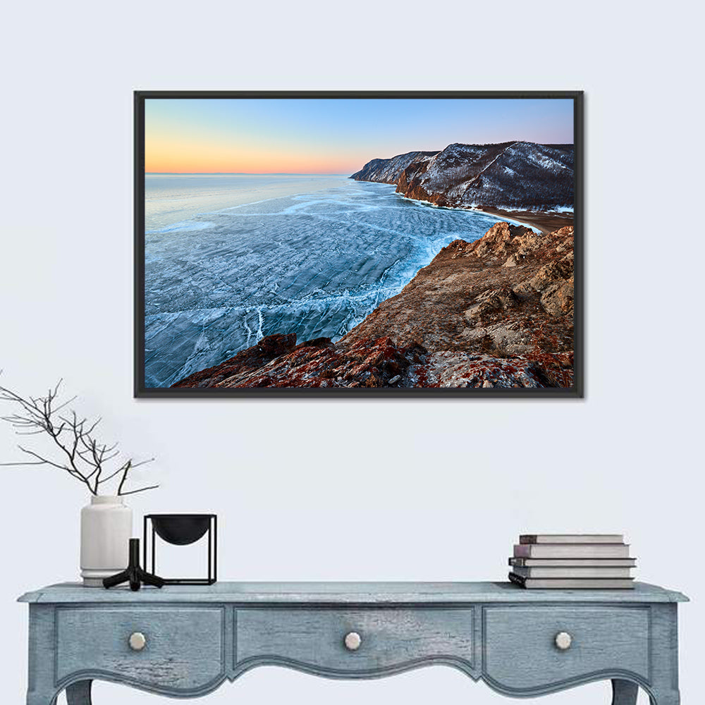 Baikal Icy Bay at Sunrise Wall Art