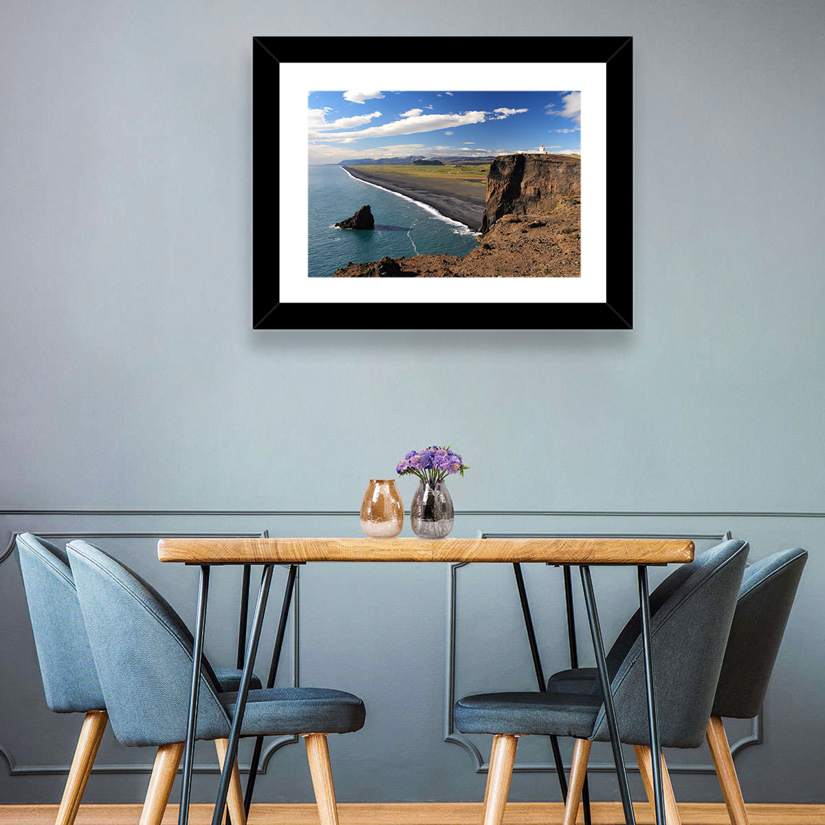 Dyrhólaey Black Sand Beach and Sea Stack Wall Art