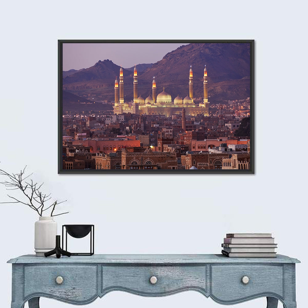 Al-saleh Mosque at Dusk Wall Art