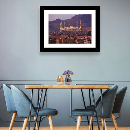 Al-saleh Mosque at Dusk Wall Art