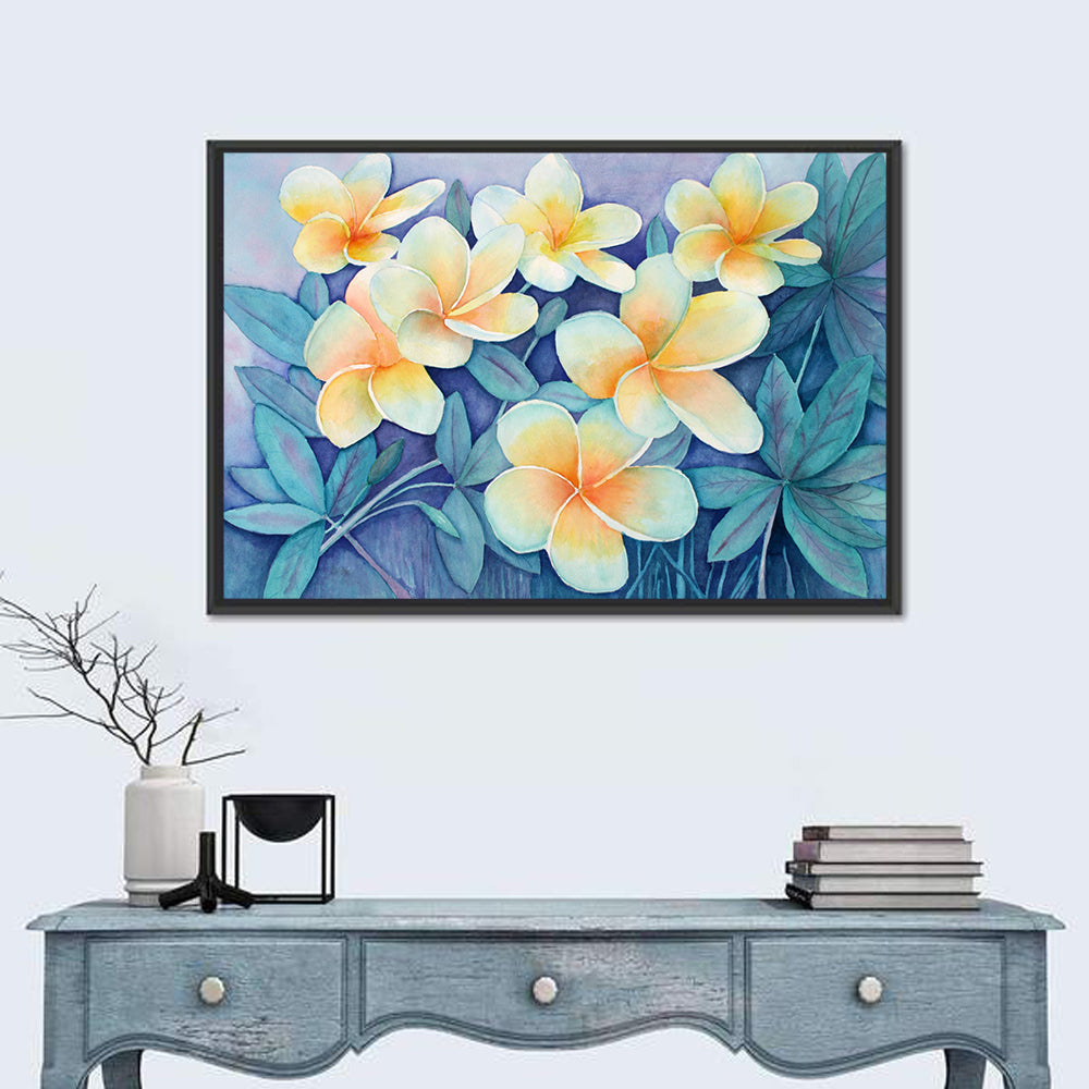 Watercolor Frangipani Cluster Wall Art