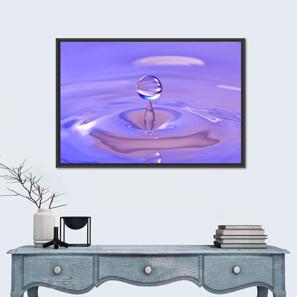 Purple Water Droplet Splash Wall Art