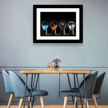 Elemental Light Bulbs Wall Art