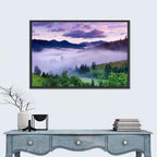 Misty Mountain Valley at Twilight Wall Art
