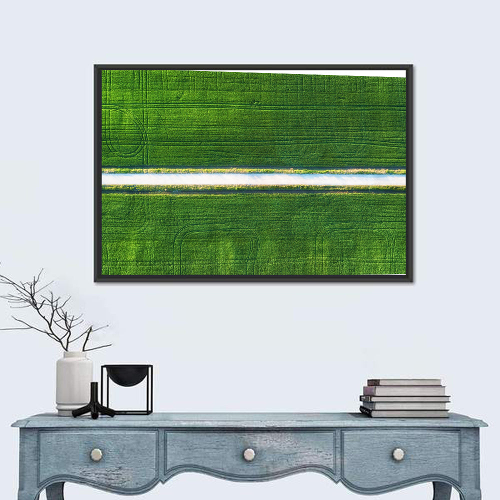Aerial Irrigation Canal View Wall Art in a room, landscape