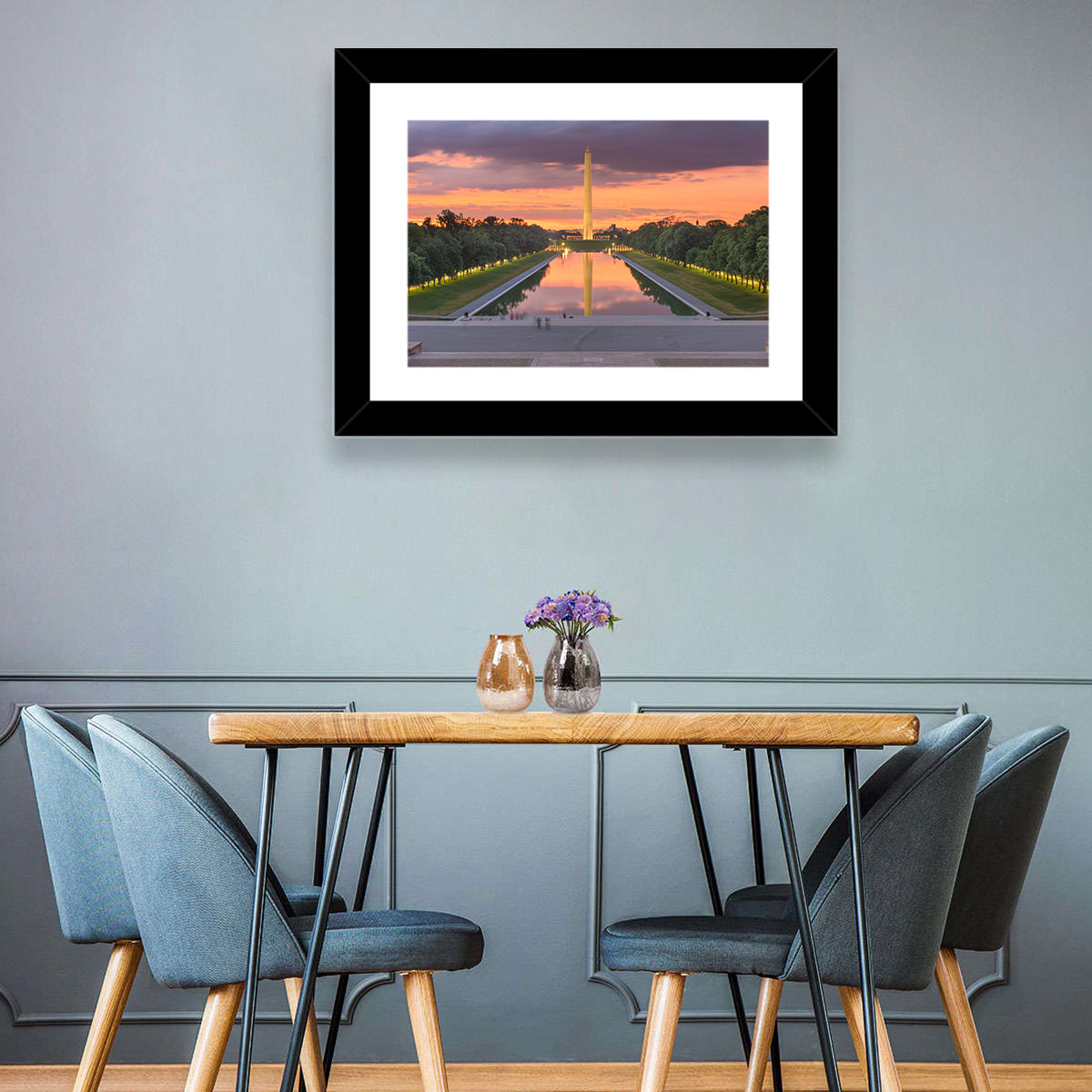 Washington Monument at Dusk Wall Art in a room, landscape