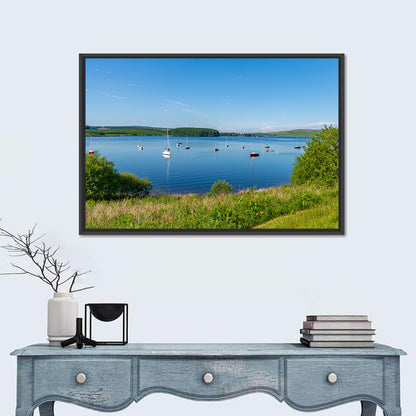 Anchored Sailboats at Llyn Brenig Wall Art