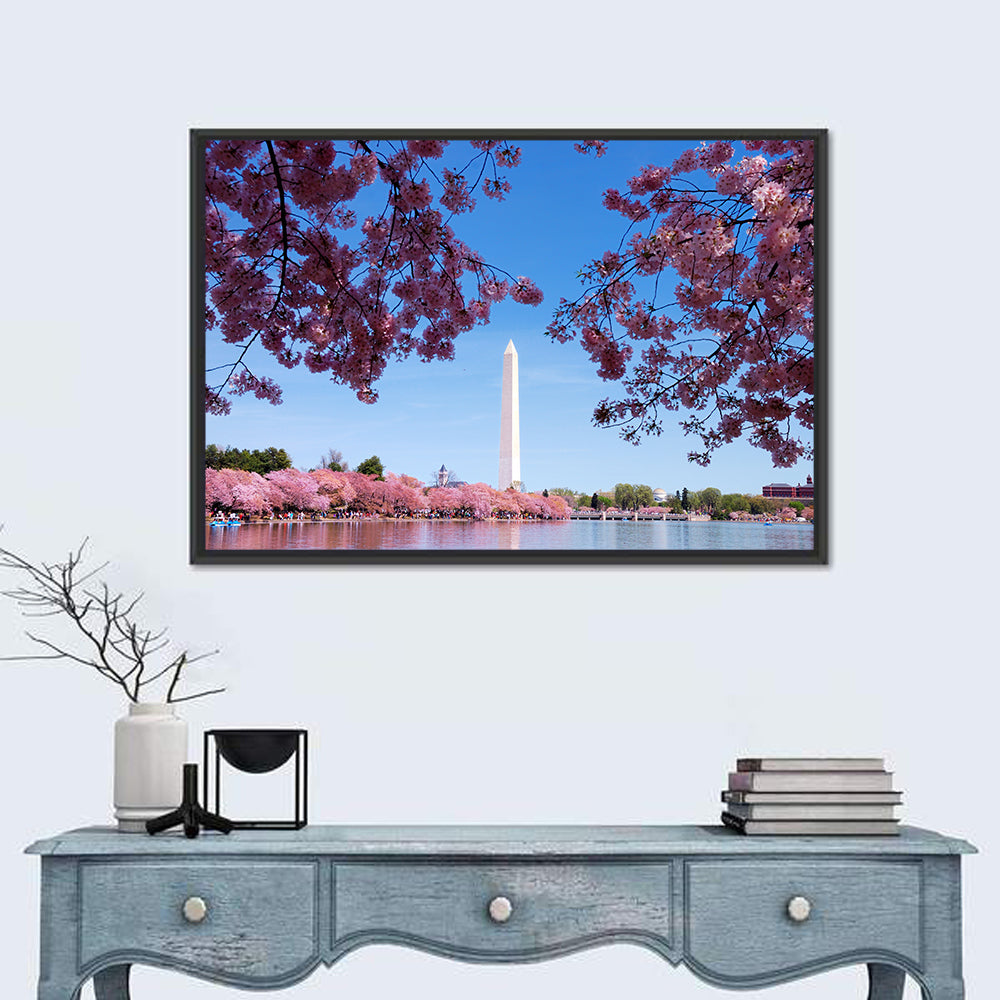 Washington Monument with Cherry Blossoms Wall Art