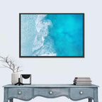 Turquoise Aerial Ocean Waves Wall Art