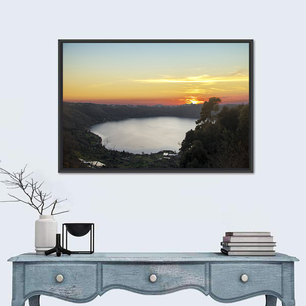 Lake Nemi Golden Sunset Wall Art