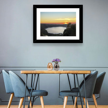 Lake Nemi Golden Sunset Wall Art