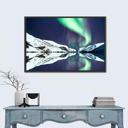 Emerald Aurora Over Mirror Lake Wall Art