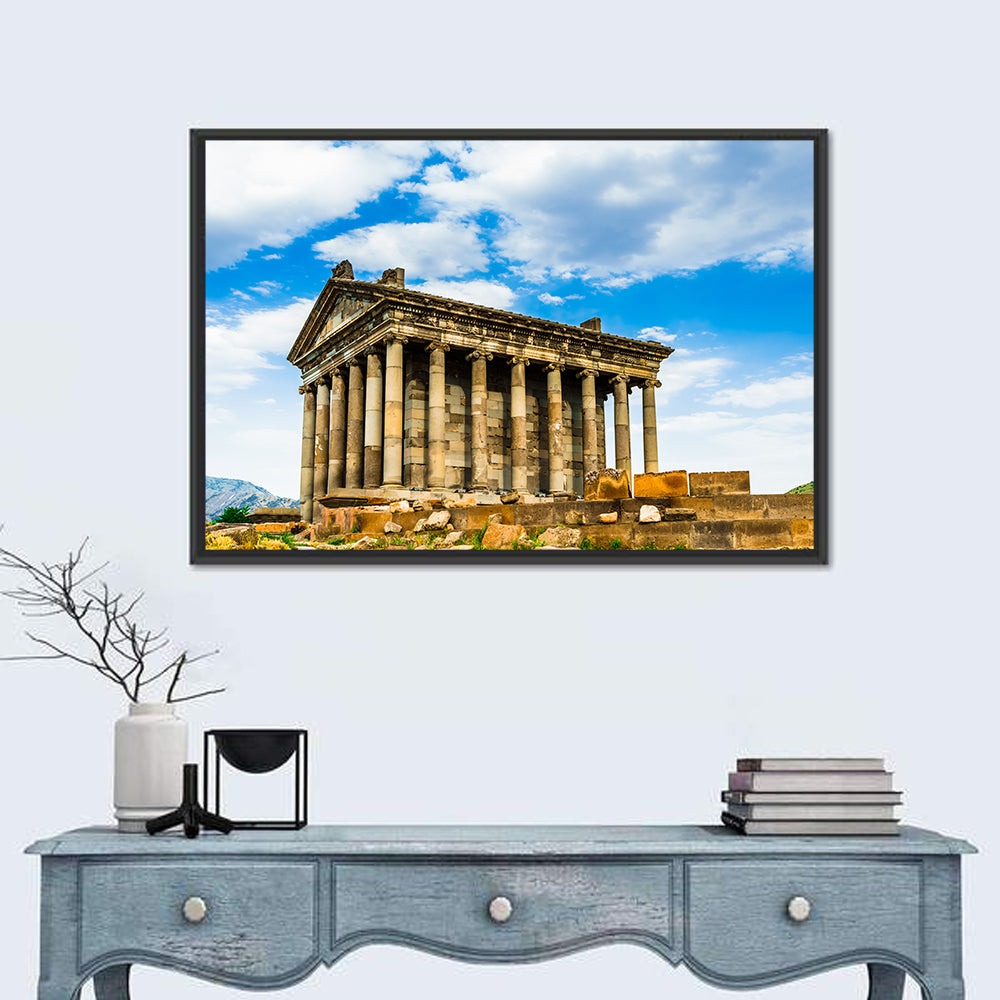 Temple of Garni Vintage Landscape Wall Art in a room, landscape