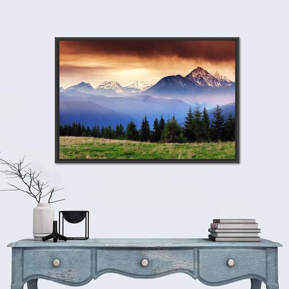 Austrian Mountain Peaks at Dusk Wall Art