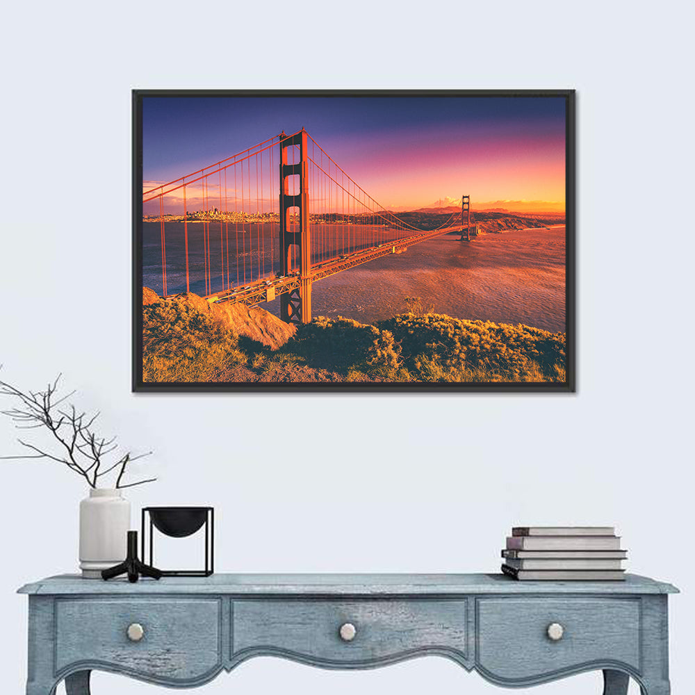Golden Gate Bridge Sunset Wall Art