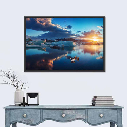 Jokulsarlon Sunrise Reflection Wall Art