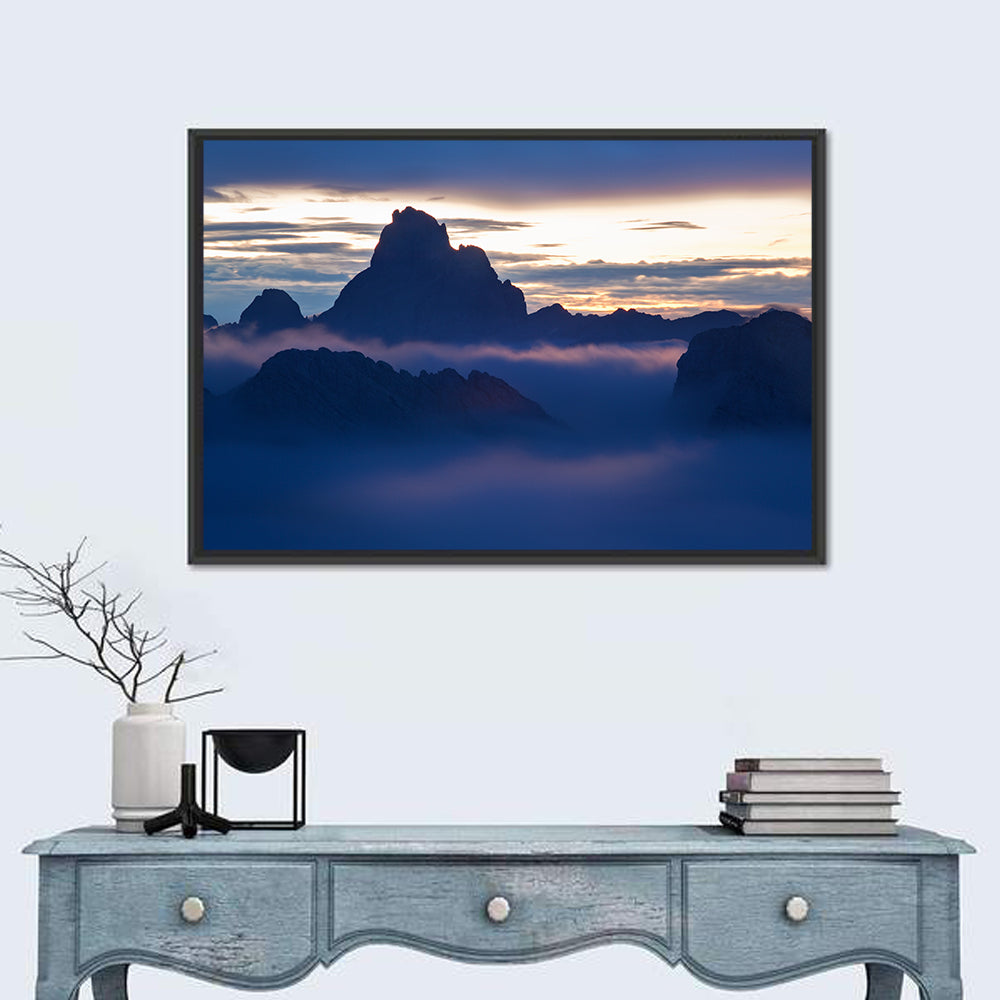 Dolomites Sunrise Silhouette Wall Art