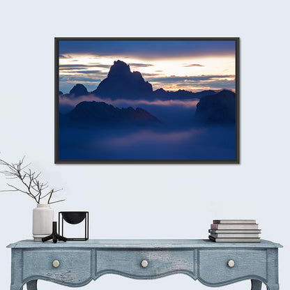 Dolomites Sunrise Silhouette Wall Art