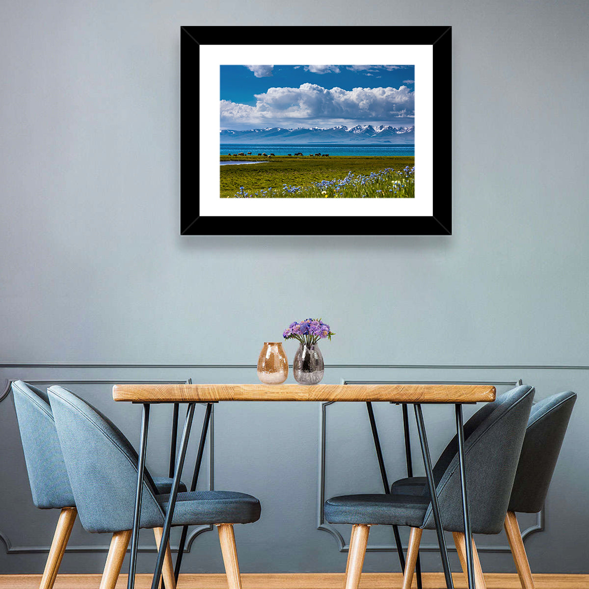 Song Kol Wildflower Shore Wall Art in a room, landscape