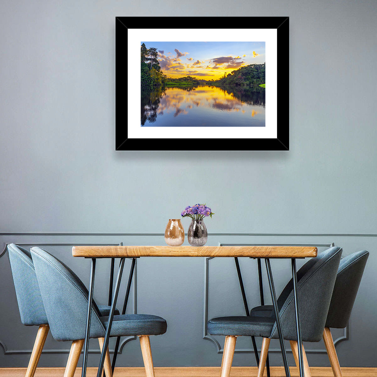 Amazon River Sunset Reflection Wall Art