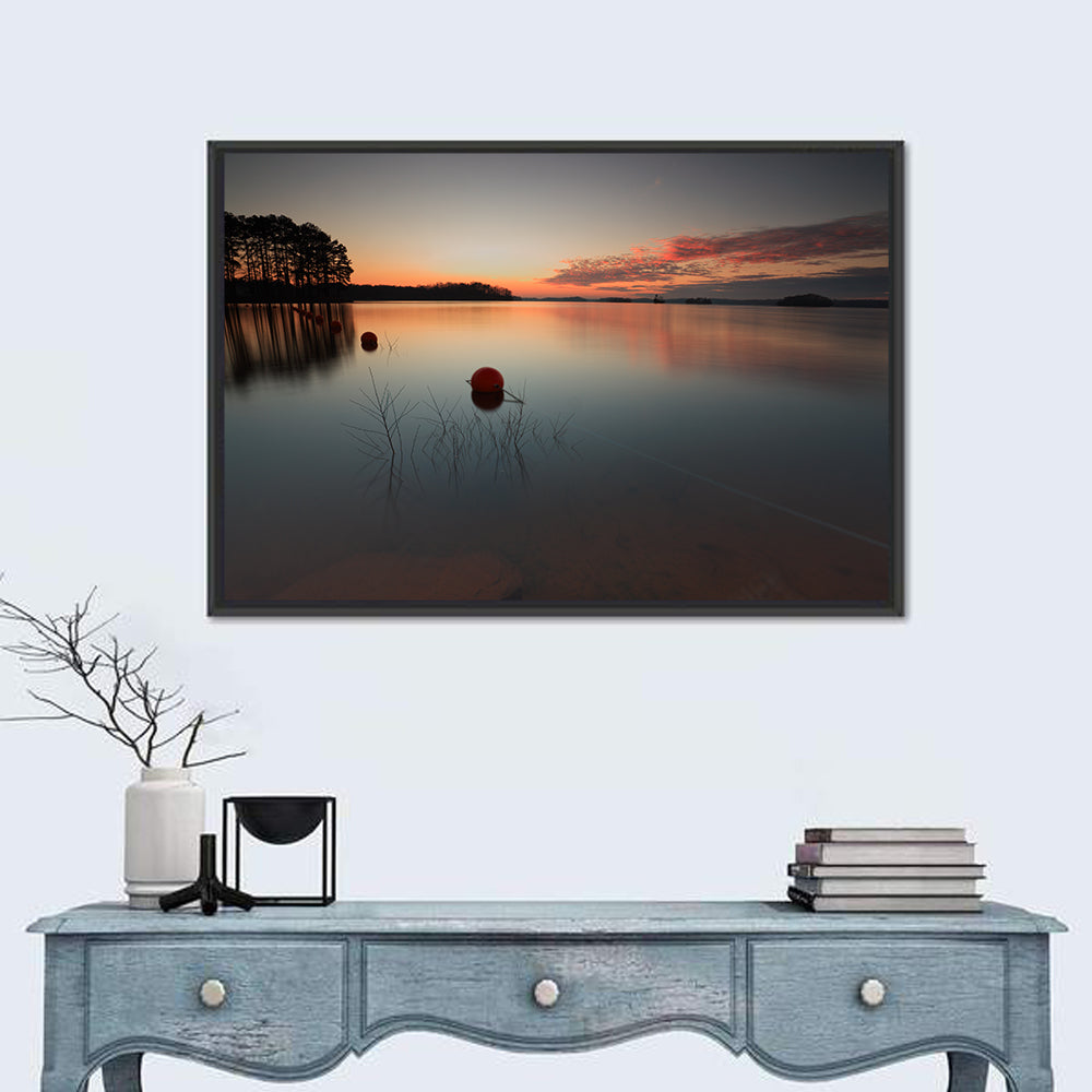 Lake Lanier Buoys at Sunset Wall Art
