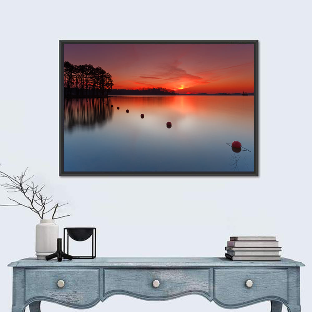 Lake Lanier Buoys at Sunset Wall Art