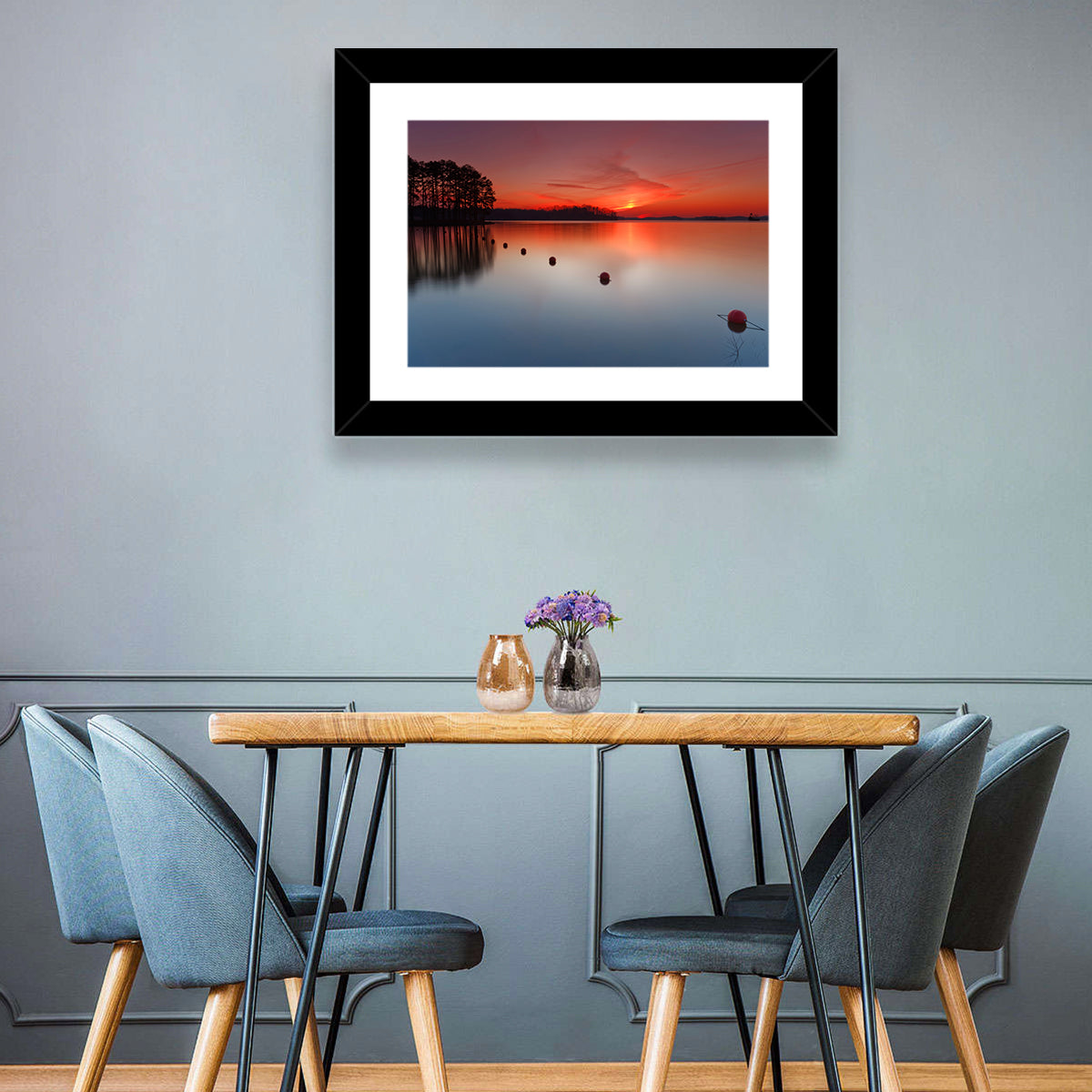 Lake Lanier Buoys at Sunset Wall Art