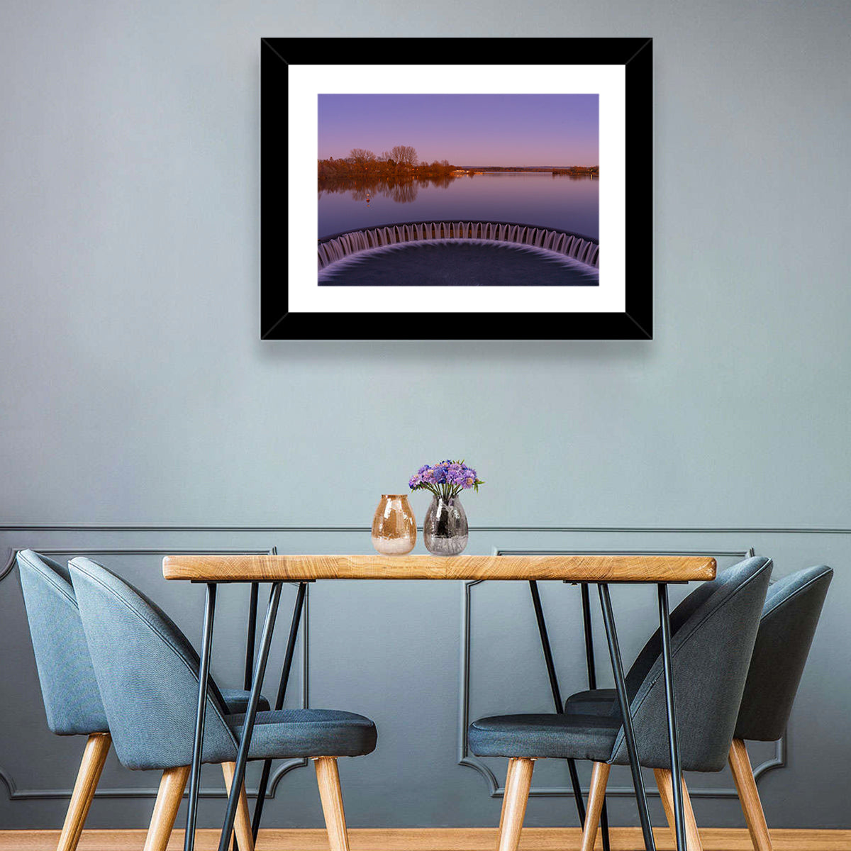 Circular Weir at Dusk Wall Art