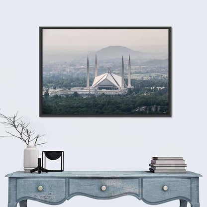 Faisal Mosque Over Margalla Hills Wall Art