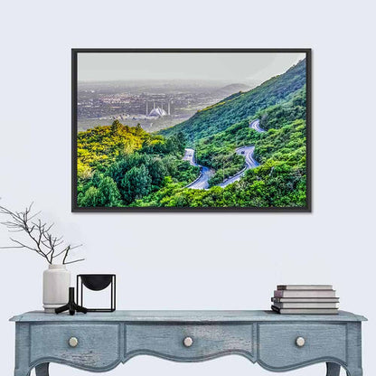 Faisal Mosque from Margalla Hills Wall Art