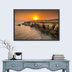 Sunset Over Sea Caves Wall Art