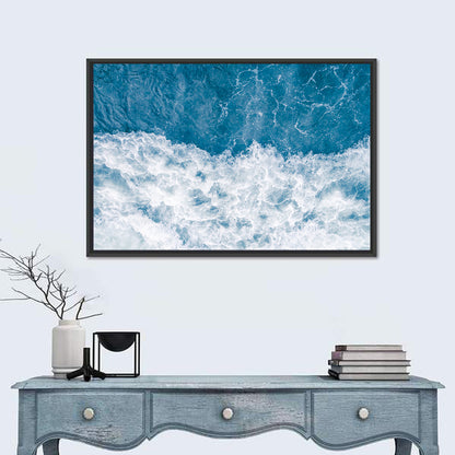 Stormy Blue Sea Wave Wall Art