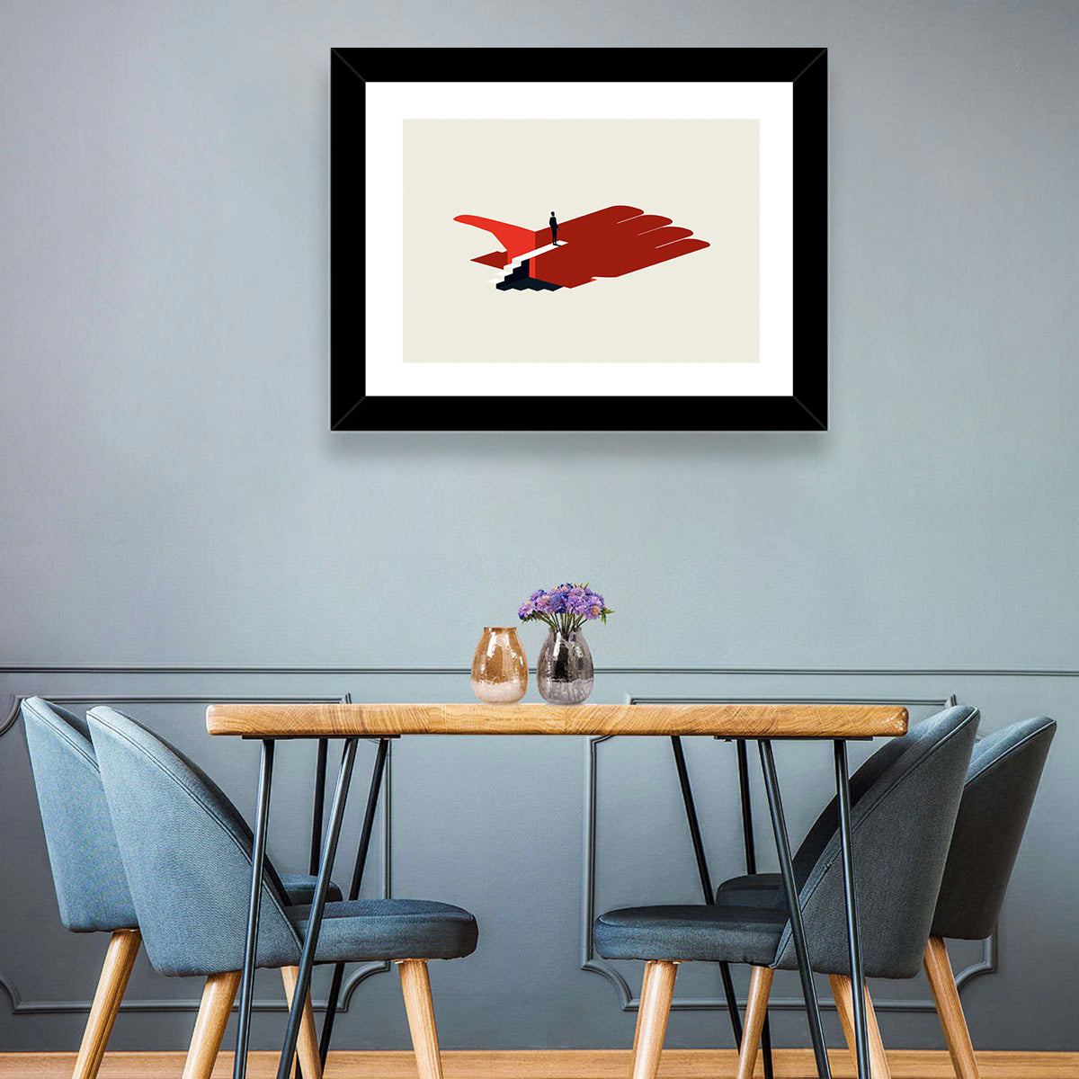 Social Media Addiction Wall Art in a room, landscape